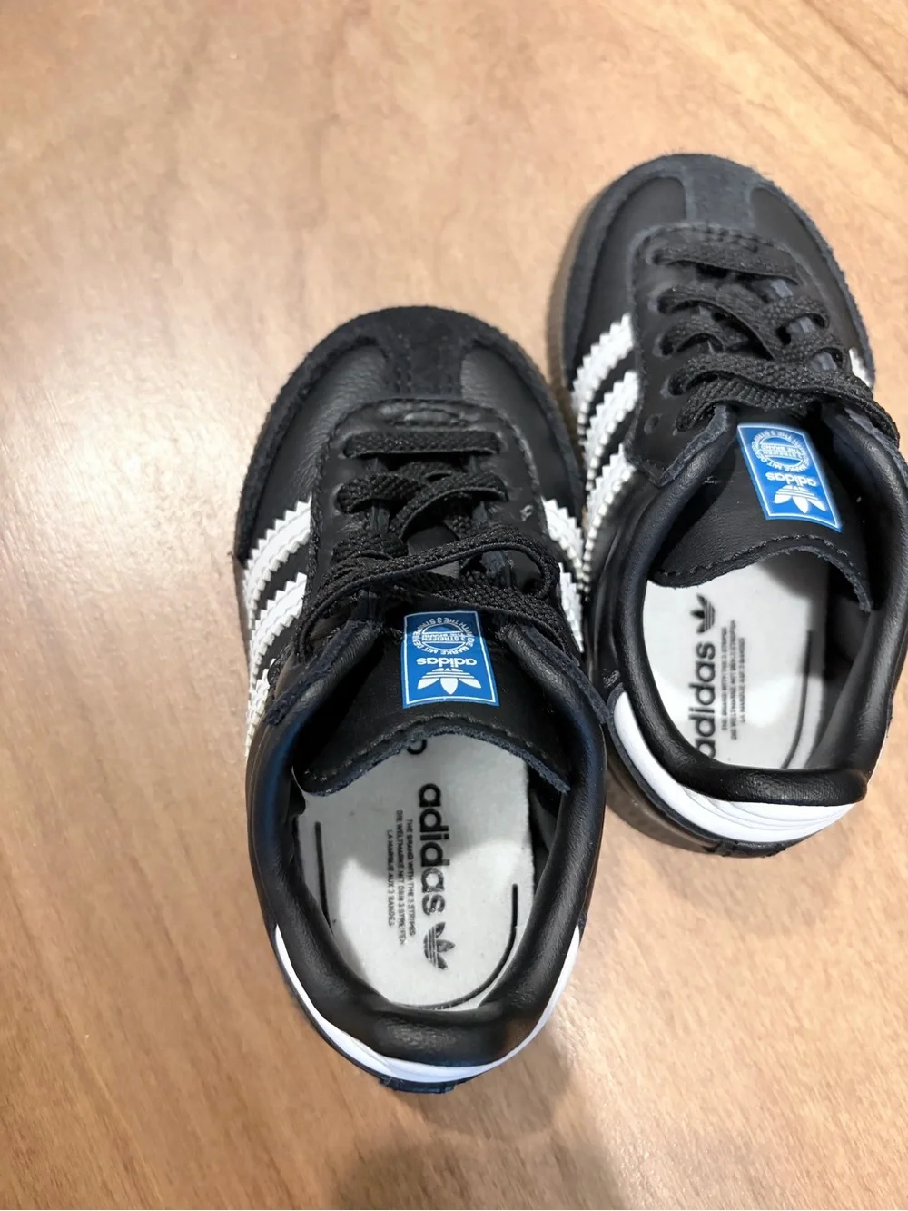 Adidas Toddler Black and White Samba Sneakers 5K